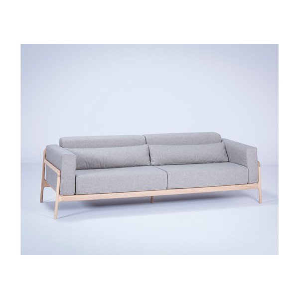 Fawn Plus szürke kanapé tölgyfából, 240 cm - Gazzda-image-1