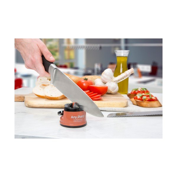 AnySharp terrakotta narancssárga késélező gép, szívófejjel - Gift Company-image-2