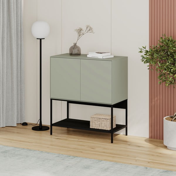Zöld-fekete szekrény 80x90x40 cm Amira – Marckeric-image-3