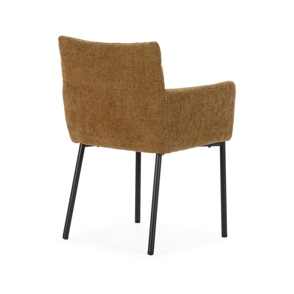 Terrakotta színű kárpitozott karfás étkezőfotel Naomi – MOME-image-4