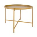 Okkersárga fém kerek dohányzóasztal ø 50 cm Meseta  – Leitmotiv