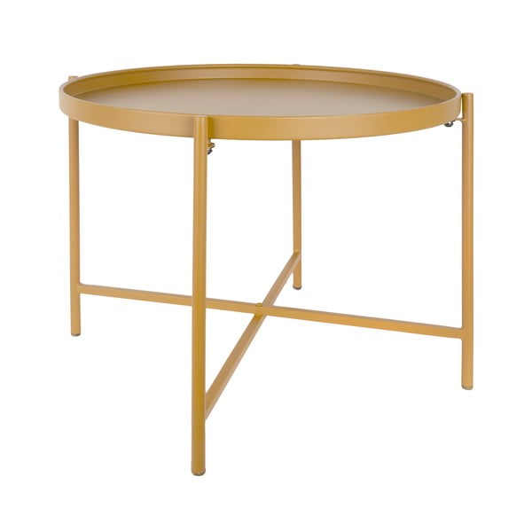 Okkersárga fém kerek dohányzóasztal ø 50 cm Meseta  – Leitmotiv