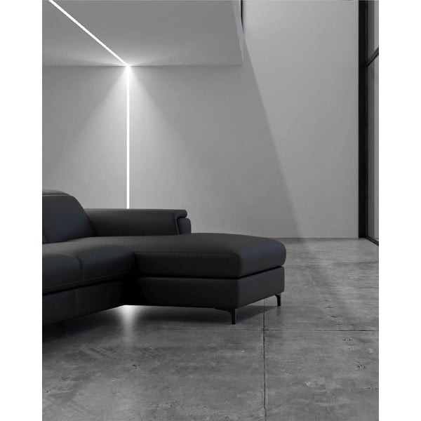 Sötétszürke bőr sarokkanapé (jobb oldali) Brito – MESONICA-image-4