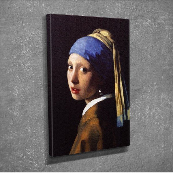 Vászon fali kép Johannes Vermeer The Girl with Pearl másolat, 30 x 40 cm-image-2