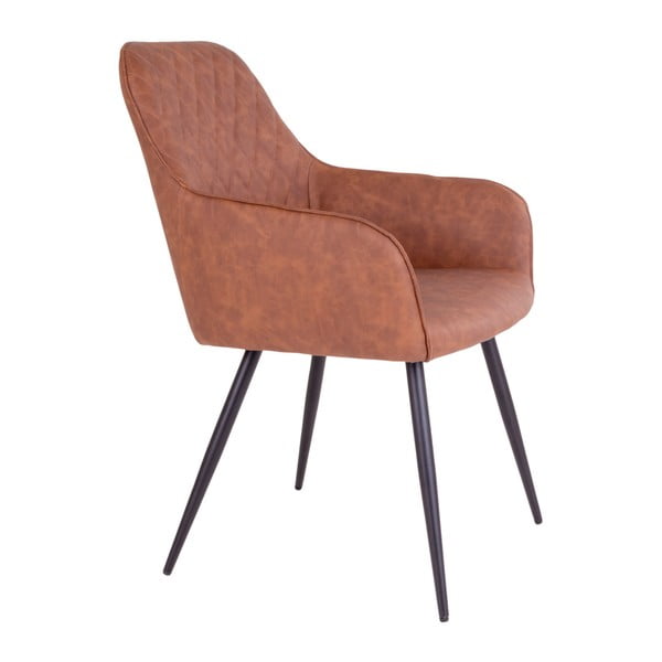 Barna kárpitozott karfás étkezőfotel szett 2 db-os Harbo – House Nordic-image-4