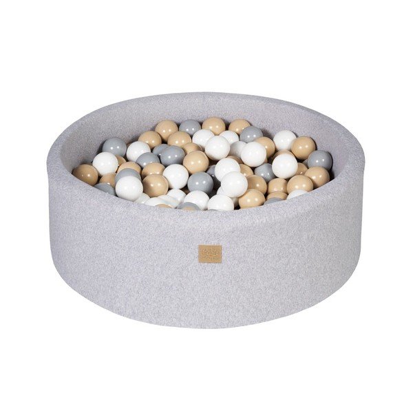 Szürke kordbársony labdamedence ø 90x30 cm Montessori – Meowbaby