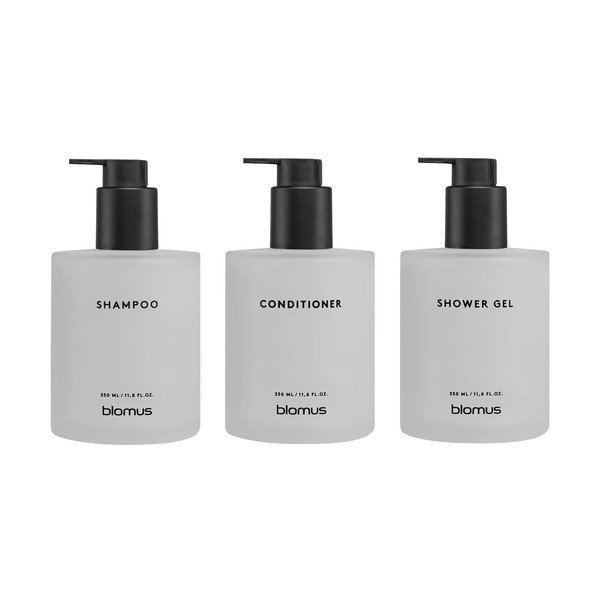 Fehér fali üveg szappanadagoló készlet 3 db-os 350 ml Kirei – Blomus-image-3