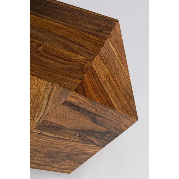 Sötét natúr színű sheesham fa dohányzóasztal 42x42 cm Egypt – Bizzotto-image-4