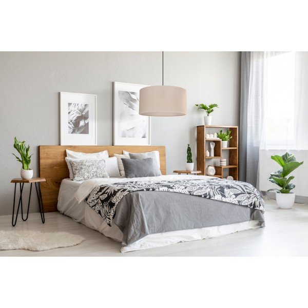 Bézs függőlámpa textil búrával ø 40 cm Shanti – Candellux Lighting-image-3