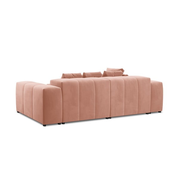Rózsaszín bársony sarokkanapé (variálható) Rome Velvet - Cosmopolitan Design-image-4