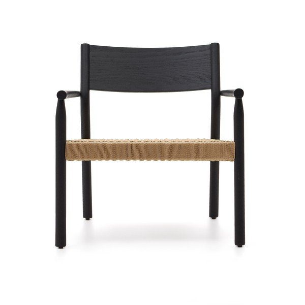 Fekete szőtt fotel Yalia – Kave Home-image-2