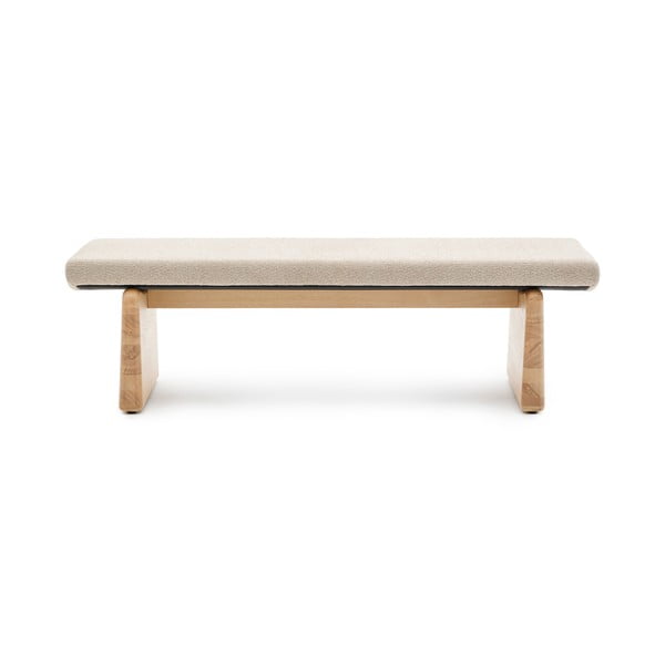 Bézs-natúr színű zsenília pad Topaz – Kave Home