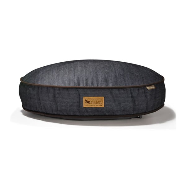 Sötétkék fekhely kutyáknak 65,5x70 cm Round Bed Denim Medieval Blue / Dark Chocolate S – P.L.A.Y.