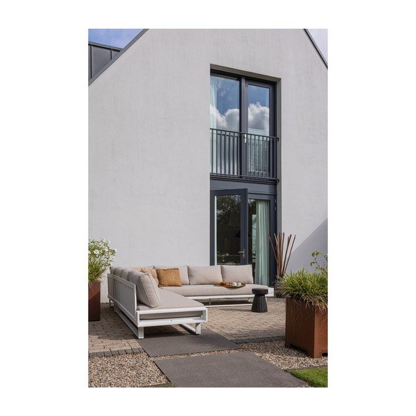 Fehér-szürke alumínium kerti kanapé (bal oldali) Flint – Exotan-image-2