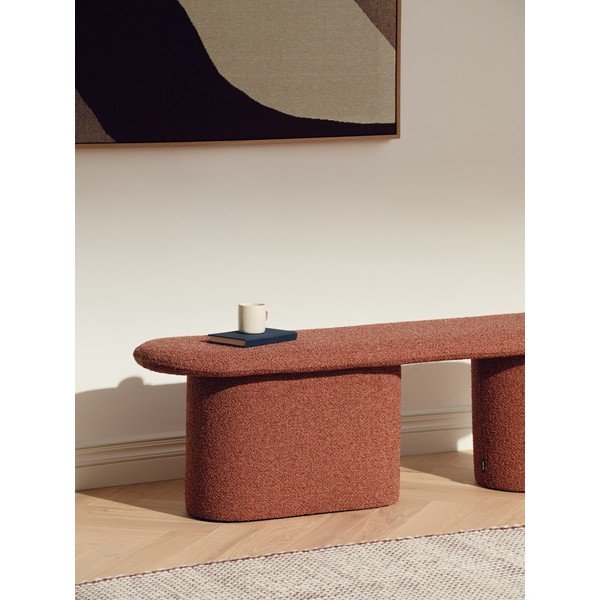 Téglavörös buklé párnázott pad Rull – noo.ma-image-3