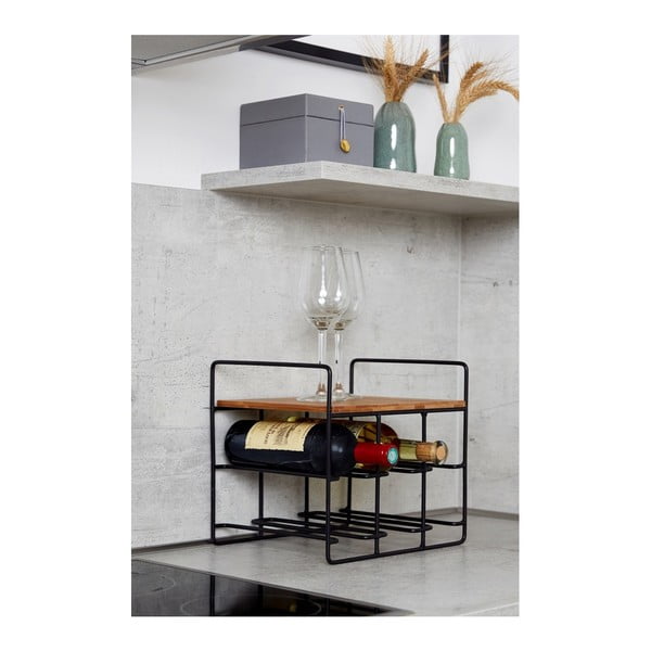 Loft bortartó állvány bambusz pohártartó polccal, 6 db palackhoz - Wenko-image-3