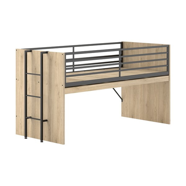 Natúr színű galéria gyerekágy íróasztallal, ágyráccsal 90x200 cm Sam – Vipack-image-2