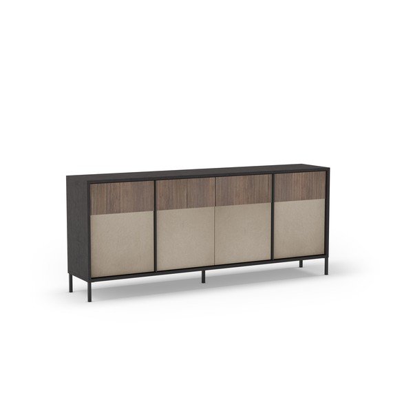 Antracitszürke-világosbarna alacsony komód 206x86 cm Amalia – Marckeric-image-1