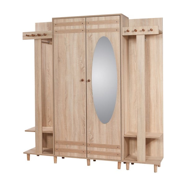 Garmanto barna tükrös előszoba szekrény, magasság 180 cm