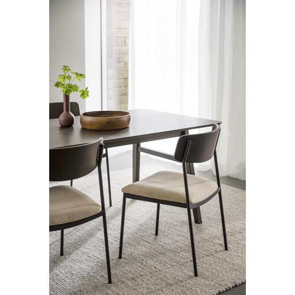 Krémszínű-sötétbarna étkezőszék szett 2 db-os Maymont – Rowico-image-1