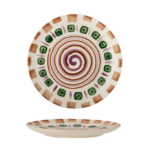 Zöld-barna desszertes agyagkerámia tányér ø 20,5 cm Shama – Bloomingville-image-2