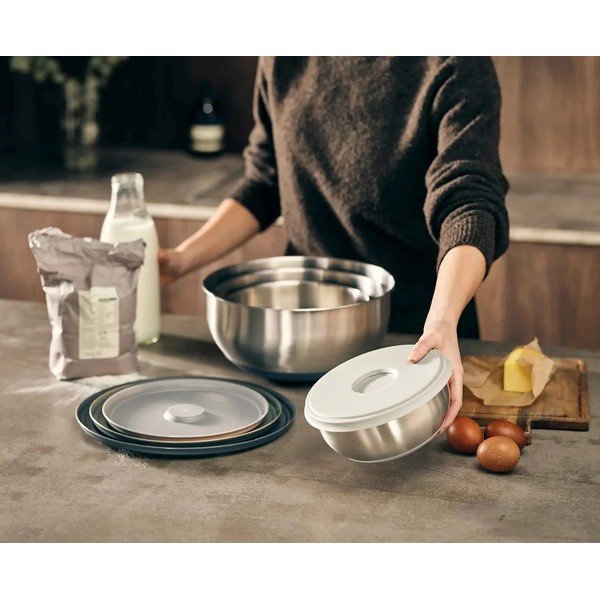 Ezüstszínű rozsdamentes acél tál szett 4 db-os ø 28,5 cm Nest Prep&Store – Joseph Joseph-image-1