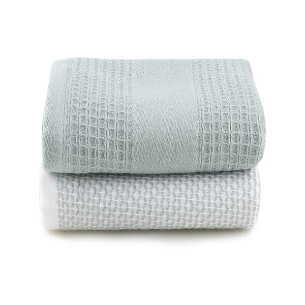 Mentazöld-szürke darázsmintás törölköző szett 2 db-os 40x60 cm Betty – Foutastic-image-3