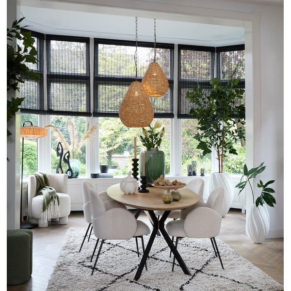 Natúr színű függőlámpa fa búrával ø 31 cm Kabinda – Light & Living-image-1