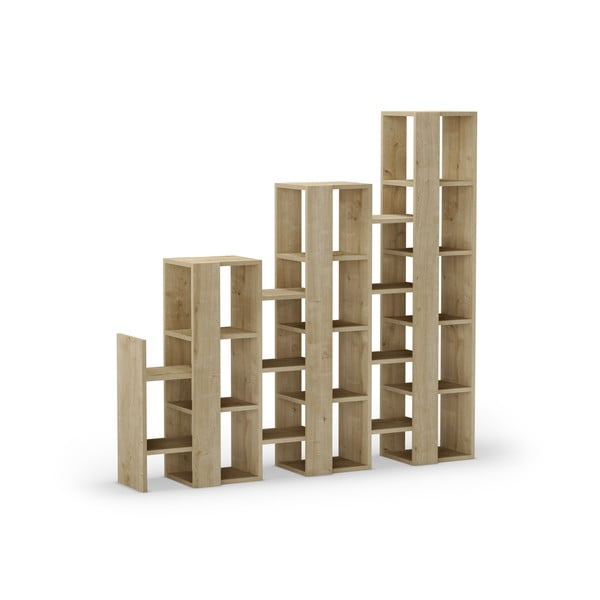 Natúr színű polcos állvány tölgyfa dekorral 158x151 cm Anissa – Marckeric-image-2