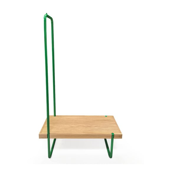 Zöld/természetes előszoba bútor tölgyfa dekorral Ben - Woodman