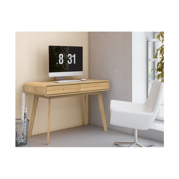 Íróasztal tölgyfa dekorral 50x120 cm Cassie - Støraa-image-2