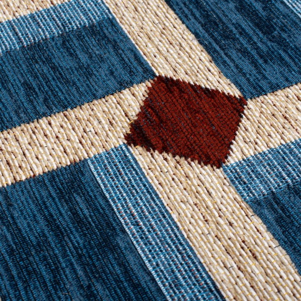 Kék futószőnyeg 60x230 cm Lennox Geometric – Flair Rugs-image-3