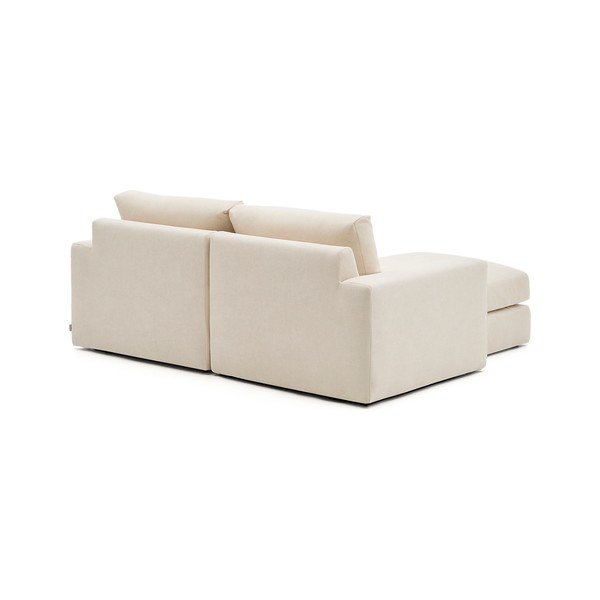 Bézs zsenília sarokkanapé (bal oldali-heverő résszel) Alea – Kave Home-image-4