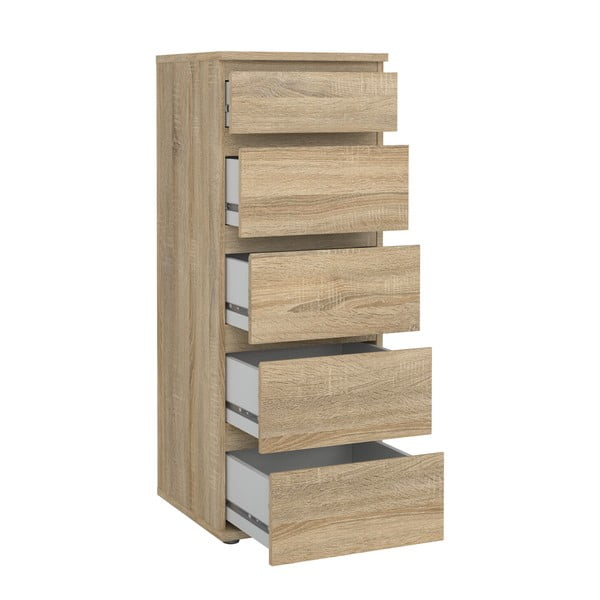 Natúr színű magas komód tölgyfa dekorral 40x107 cm Nova – Tvilum-image-3