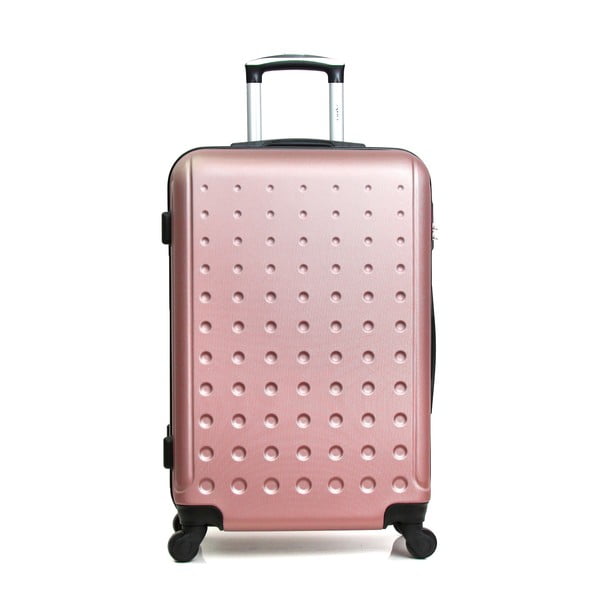 Taurus rózsaszín gurulós bőrönd, 39 l - Hero