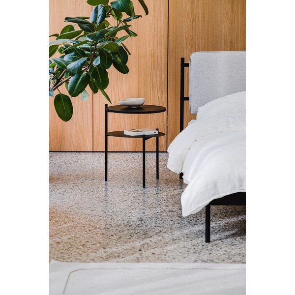 Fekete éjjeliszekrény tölgyfa dekoros asztallappal Tu – noo.ma-image-2