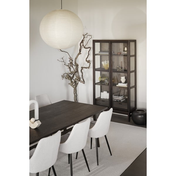 Barna tálalószekrény tolóajtóval, tölgyfa dekorral 100x203 cm Hazelton – Rowico-image-1