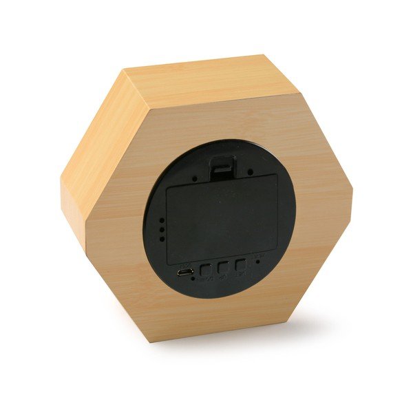 Table Clock LED asztali óra, bambuszból - Versa-image-2