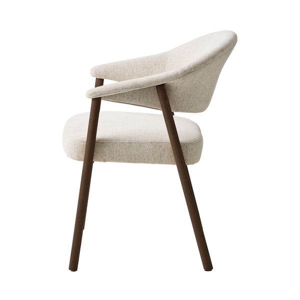 Krémszínű tölgyfa karfás étkezőfotel szett 2 db-os Elk – Unique Furniture-image-3