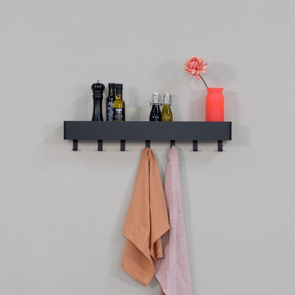 Fekete fali acél fürdőszobai polc Multi – Spinder Design-image-4