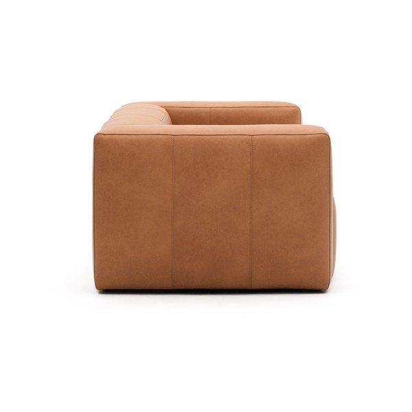 Barna bőr kanapé 240 cm Blok – Kave Home-image-3