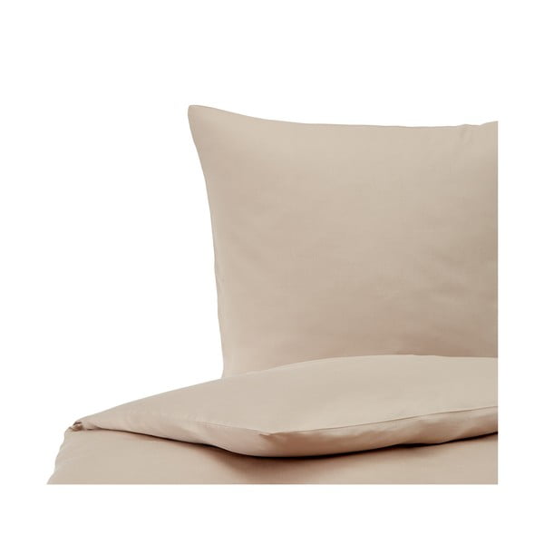 Bézs pamut-szatén ágyneműhuzat 200x135 cm Comfort - Westwing Collection-image-2