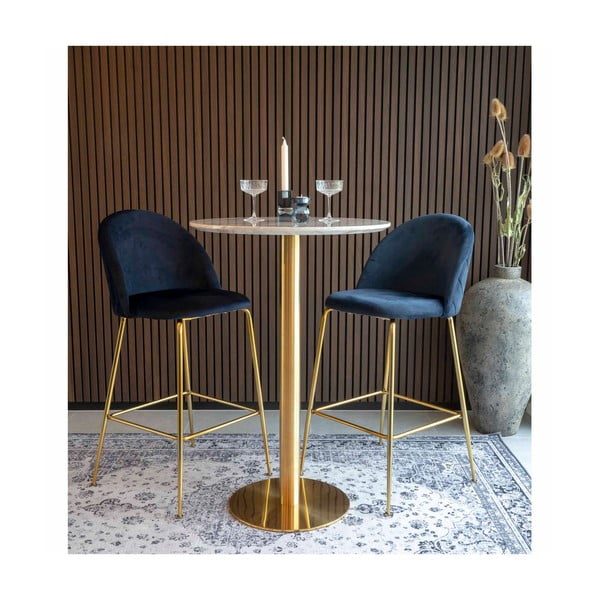 Kerek bárasztal márvány dekoros asztallappal ø 70 cm Bolzano – House Nordic-image-4