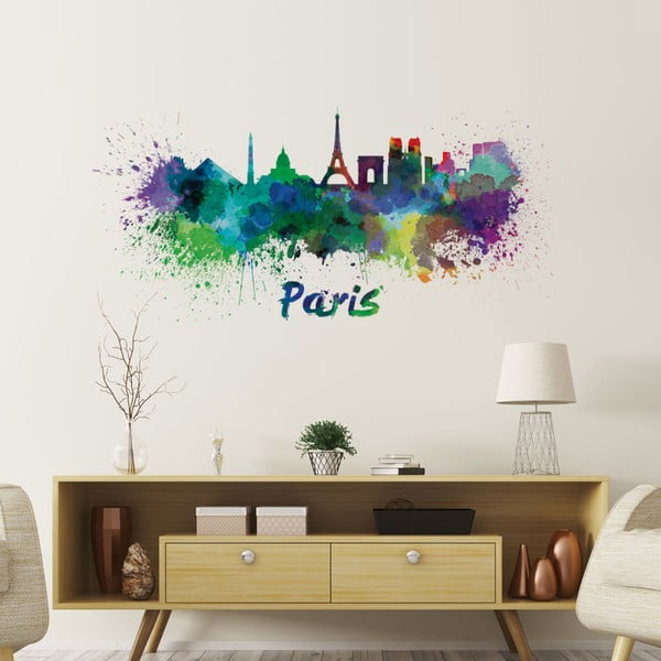 Wall Decal Paris Design Watercolor falmatrica, 40 x 85 cm - Ambiance