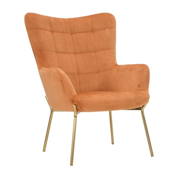 Onnimus narancssárga fotel aranyszínű, vas lábakkal - Mauro Ferretti