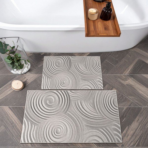 Világosszürke fürdőszobai kilépő szett 2 db-os 60x100 cm – Foutastic-image-4