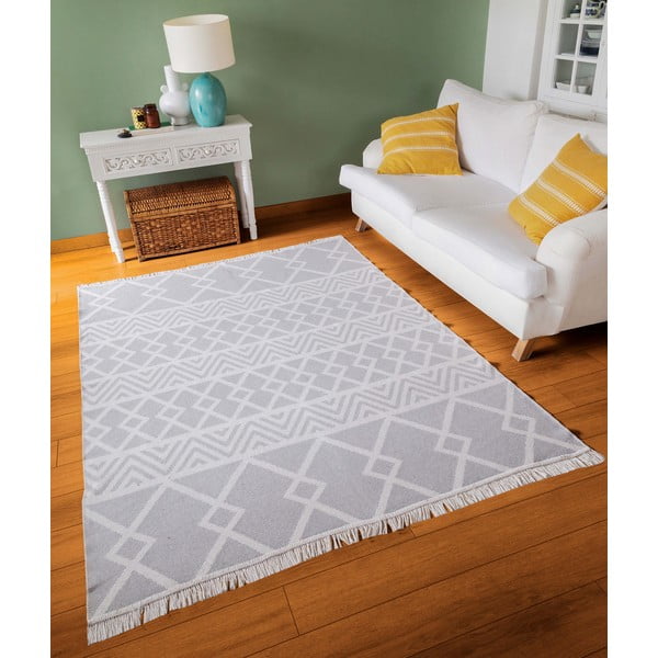 Duo fehér-szürke pamut szőnyeg, 160 x 230 cm - Oyo home-image-3