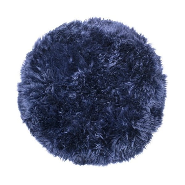 Zealand sötétkék bárányszőrme szőnyeg, ⌀ 70 cm - Royal Dream