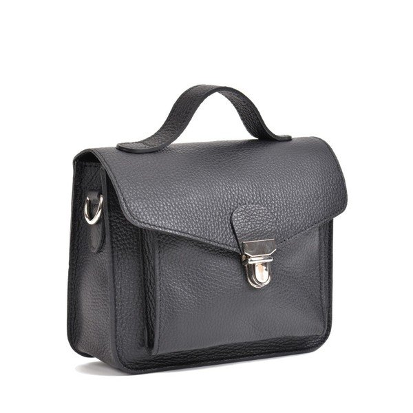 Cristina fekete bőr kézitáska - Mangotti Bags-image-4