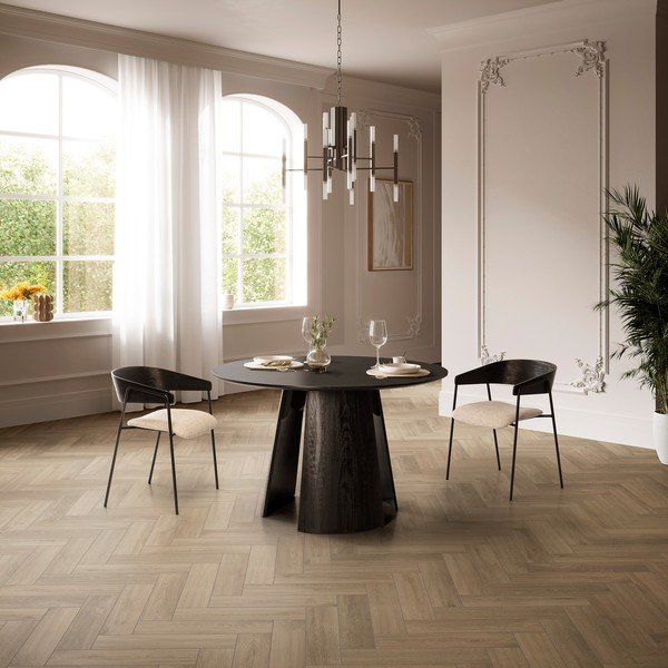 Kerek étkezőasztal fekete asztallappal ø 120 cm Zuri – MOME-image-1